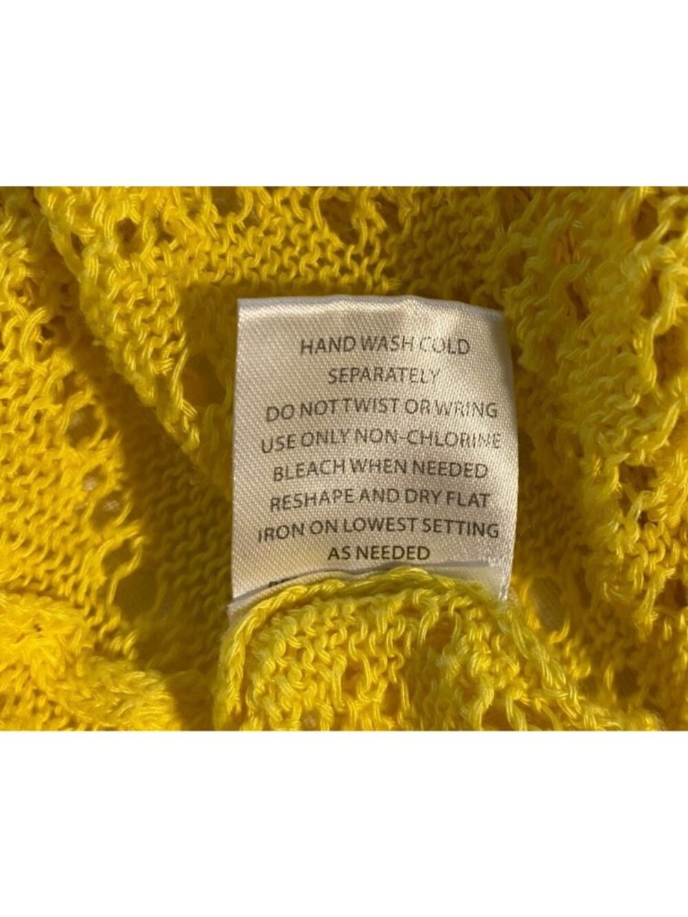 Finque Women 3X Yellow Cardigan Sweater Cropped Open Front Crochet Boho Cottage - Picture 8 of 8